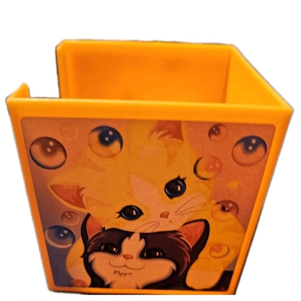 1990s Vtg LISA FRANK Stationary Cube Post It Note Holder Bubble Cats Kittens